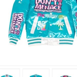 Teal Graphic Bomber Jacket